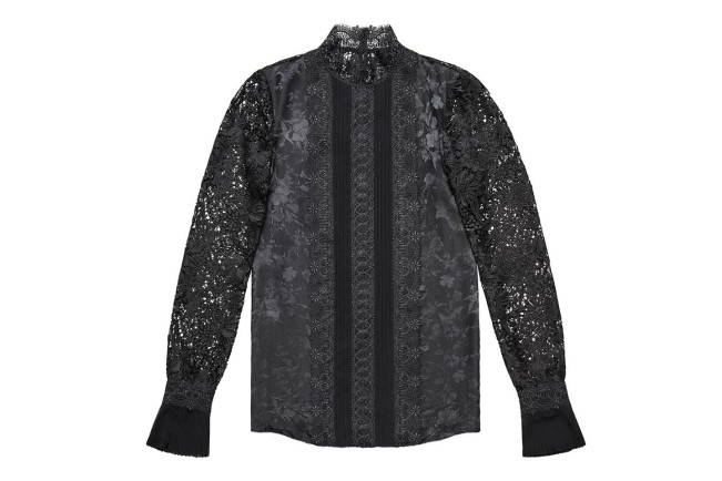 Collezione Erdem X H&M. Camicia in pizzo nero