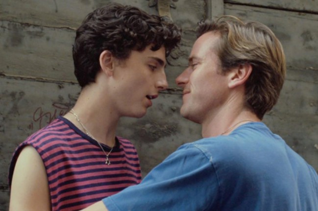Chiamami col tuo nome Chiamami col tuo nome, film di Luca Guadagnino. Timothée Chalamet (Elio) e Armie Hammer (Oliver) in una scena del film