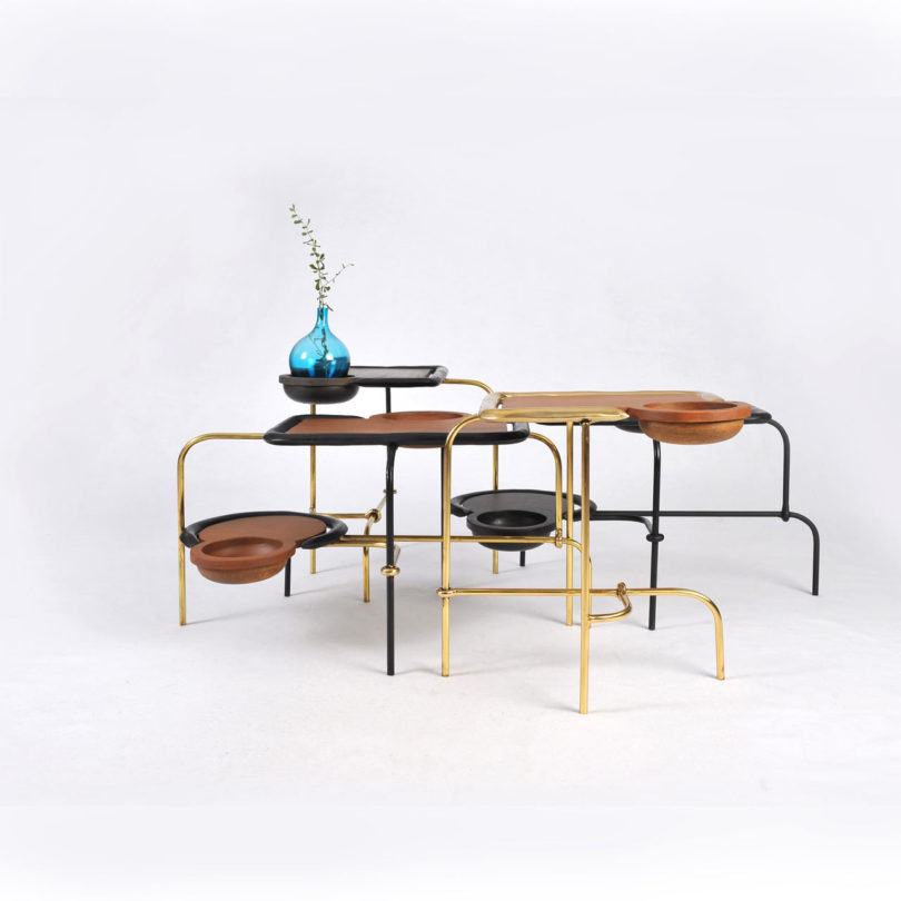 Compound Table Set Coffee Table and Side Table by Apiwat Chitapanya