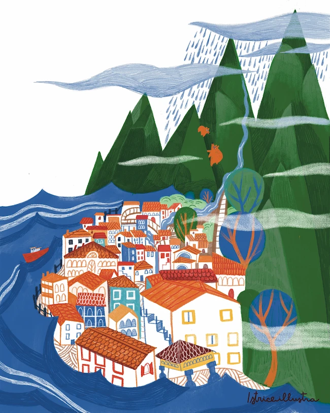 illustrazione di case Asturias by Istriceillustra